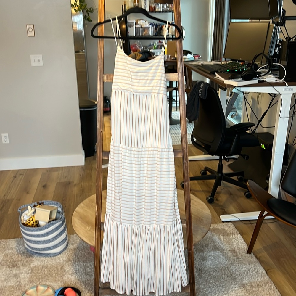 Open back tie summer maxi dress